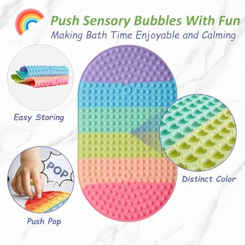 Baby Bath Mat with Pop It Bubbles – Non Slip Silicone Bathtub Mat - Image 4