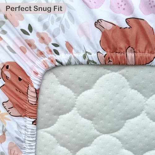 4 Pack Pack and Play Fitted Sheets 26” x 38”, Compatible - Image 4