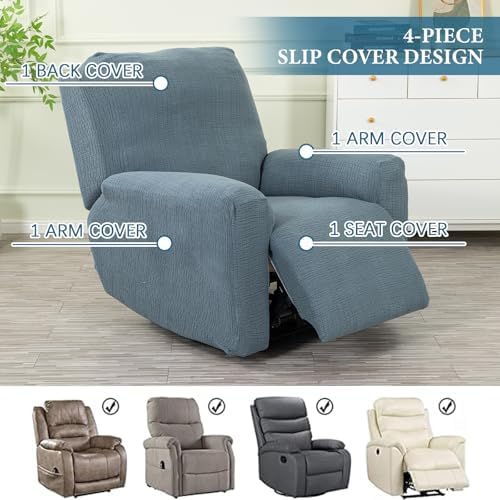 Recliner Chair Covers 4-Pieces Recliner Slipcovers Lazy Boy Chair Covers - Image 5