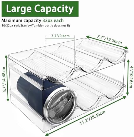 Spaclear 2 Pack Water Bottle Organizer, Stackable Kitchen Pantry Storage Shelf - Image 2