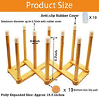 Bamboo Retractable Bottle Drying Rack Cup Dish Drying Racks, Sports Water - Image 2