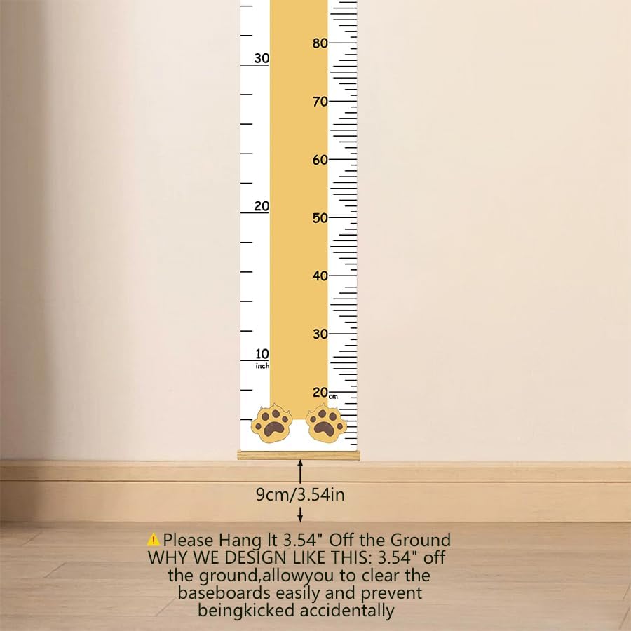 Canvas Baby Kids Growth Chart, Lion Height Measurement Wall Hanging Ruler - Image 3