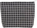 Flat Makeup Bag for Women, Zipper Cosmetic Pouch for Purse, Grid Black by PAZIMIIK