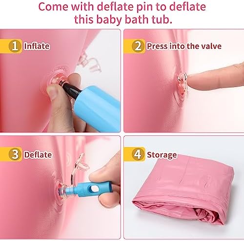 Inflatable Baby Bathtub Infant Anti-Slip Bath Seat Pool - Image 5