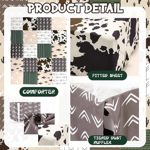 Hahafelt 3 Piece Patchwork Western Cowboy Crib Bedding Set - Image 3