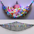 Stuffed Animals Hammock with LED Light Toy Net Room Decor Corner Storage by UnicornCastle