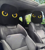Funny Cartoon car headrest Cover, 2 Pieces Set of Cute Funny Eyes, Suitable - Image 6