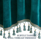 StangH Teal Tassel Velvet Valances Curtains 52x18 Inch, 2 Panels - Image 4