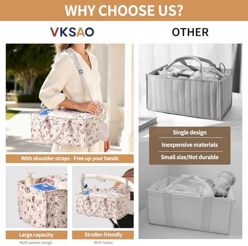 Cute Cartoon Animal Prints Baby Diaper Caddy Organizer, Diaper Bag Storage - Image 3