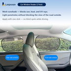 2 Pcs Side Window Sun Shade, Transparent Mesh Car Window Shades, Electrostatic - Image 6