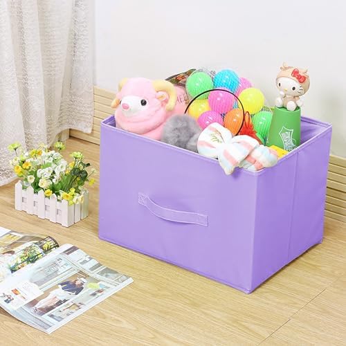 EBIGIC Purple Cube Storage Bins 9.0"x7.5"x7.5" Mini Size Fabirc Foldable Closet - Image 5