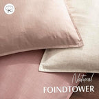 Foindtower Linen Solid Decorative Throw Pillow Covers 20x20 Inch Rose Pink - Image 4