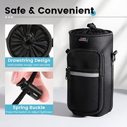 Nuovoware Water Bottle Carrier Bag, 40oz Bottle Pouch Holder, Adjustable - Image 6