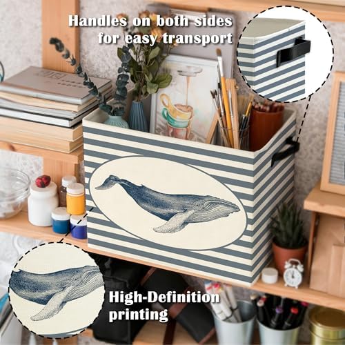 Coastal Beach Whale Storage Bins Box - Image 5