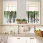 Forest Valance Curtain for Kitchen, Cartoon Forest Nature Animal Bear, Rabbit - Image 2