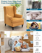 CRFATOP Wingback Chair Covers Wing Armchair Slipcovers - Image 4