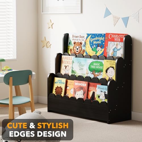 SpaceAid 3-Tier Scalloped Bookshelf, Montessori Bookcase - Image 4