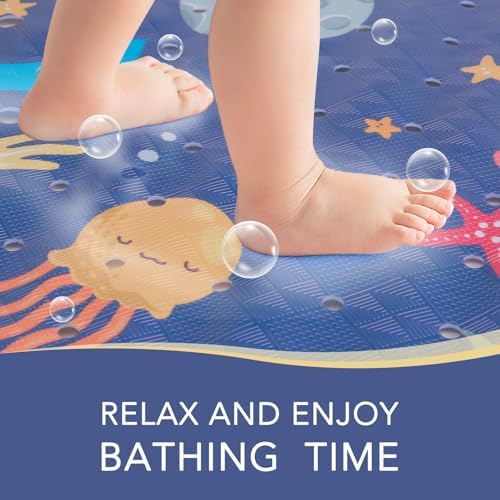 PRATIQUE Kids Bath Mat for Tub Non Slip，40 X 16 Inch Extra Long Kids Bathtub - Image 7
