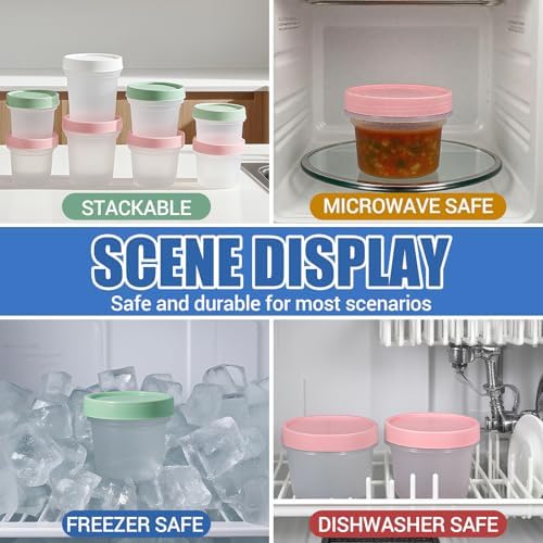 6 Pack 10oz Food Storage Containers, Plastic Containers - Image 2