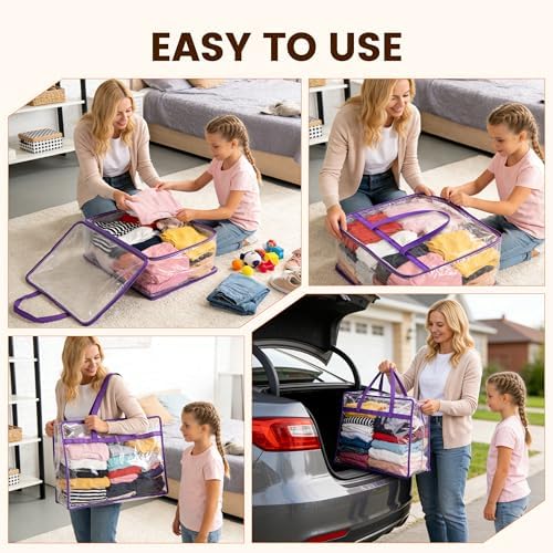 6 Pack 40L Clear Storage Bags - Image 6