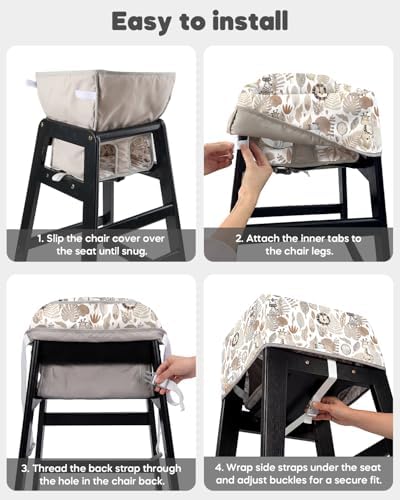 Mamatepe Baby High Chair Cover, Restaurant Seat Liner | Brown - Image 5