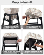 Mamatepe Baby High Chair Cover, Restaurant Seat Liner | Brown - Image 5
