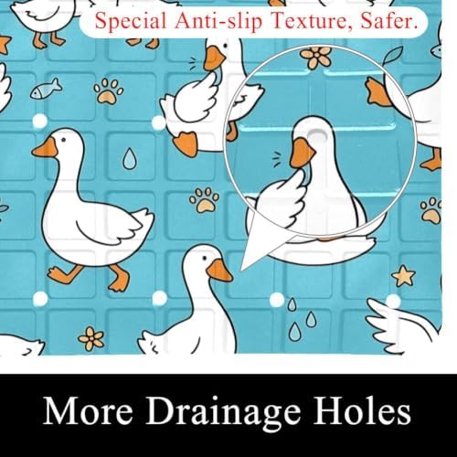 Shower Mat Non Slip 26.8 x 15.1 Inches, Goose Bathtub Mat Shower Stall Mats - Image 2