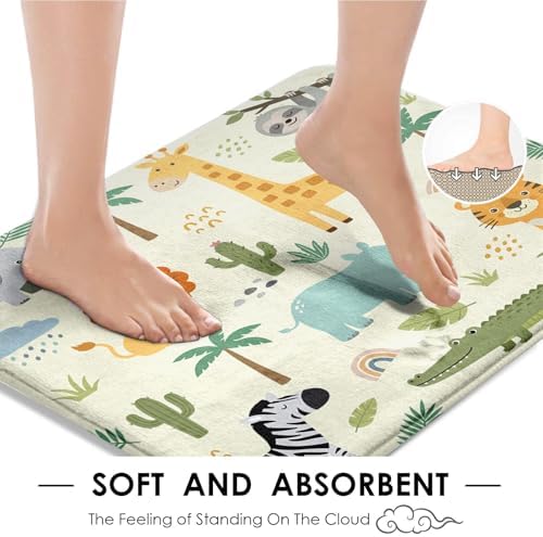Britimes Bathroom Sets with Shower Curtain and Rugs Set of 4 Safari Animals - Image 4