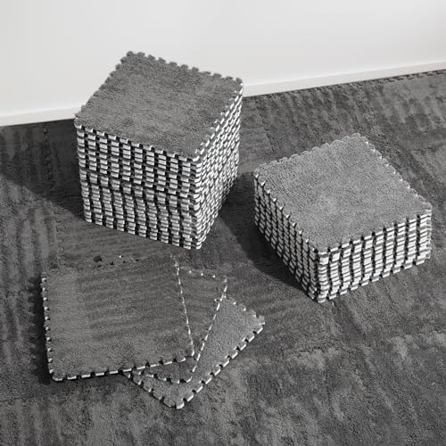 ZENOWICK 36 Pcs Plush Interlocking Carpet Tiles, Puzzle Play Mats by Zenowick