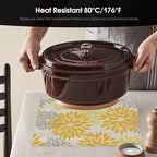 Artoid Mode Floral Plastic Placemats Set of 6, 12x18 Inch Washable Non-Slip - Image 4