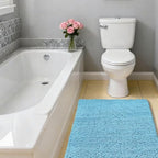 Chenille Bathroom Rug 26"x44" Sky Blue, Non-Slip Plush Bath Mat - Image 7
