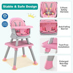 BABY JOY Baby High Chair, 8 in 1 Convertible Highchair - Image 3