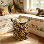 Kids Laundry Basket, Leopard pattern hamper, Nursery Hampers, Waterproof - Image 5