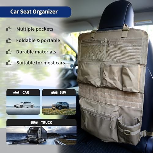 Backseat Car Organizer, Tactical Car Seat Back Organizer, Kick Mats Back Seat - Image 2