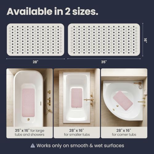 homerella Bathtub Mat Non Slip 35x16 Shower Mat Non Slip Anti Mold BPA Free - Image 5