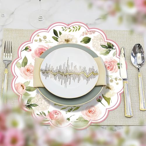 50PCS Floral Paper Placemats, 13.5in Summer Table Mats - Image 4
