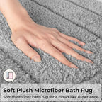 GRANNY SAYS Gray Bathroom Rug 71" x 24", Non-Slip Microfiber Bath Mat - Image 3