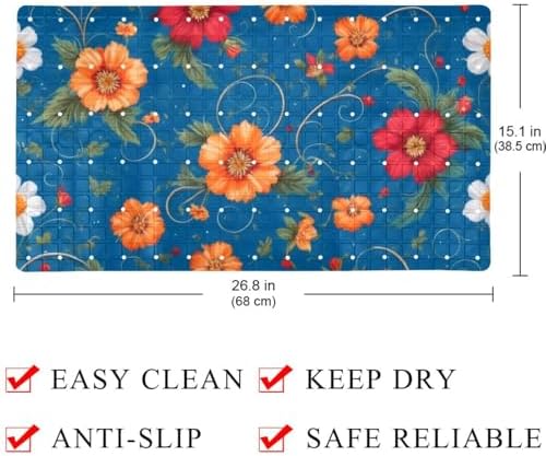 Bath Tub Shower Mat, Washable Bathtub Floor Mats, Suction Cups and Drain Holes - Image 4