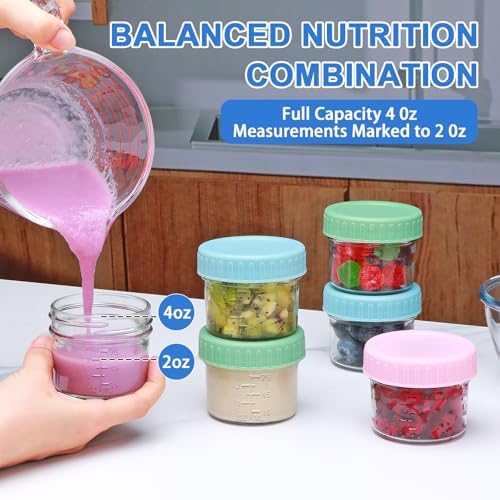 Accguan 6 Pack Glass Baby Food Storage Containers, 4 oz Baby Food Jars - Image 4