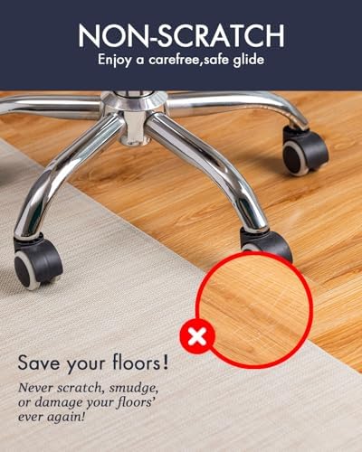 Baroyal Office Chair Mat for Hardwood Floor Under Desk Computer Rolling Chair - Image 2