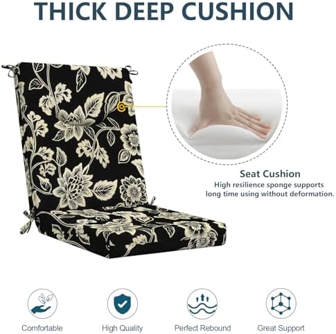 DYTXIII Outdoor High Back Chair Cushions Set of 2, 44x20 in Water Repellent - Image 5
