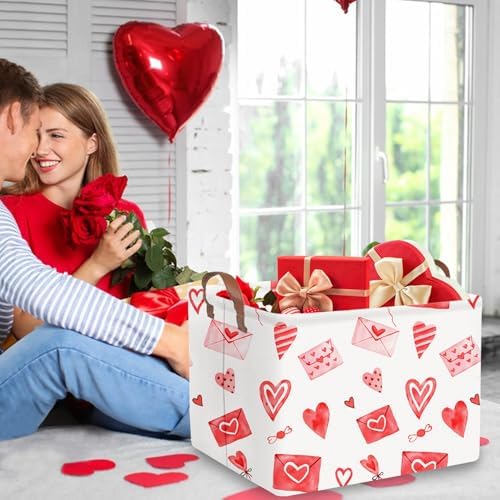 Valentines basket, Collapsible waterproof nursery laundry basket, Valentine's - Image 3