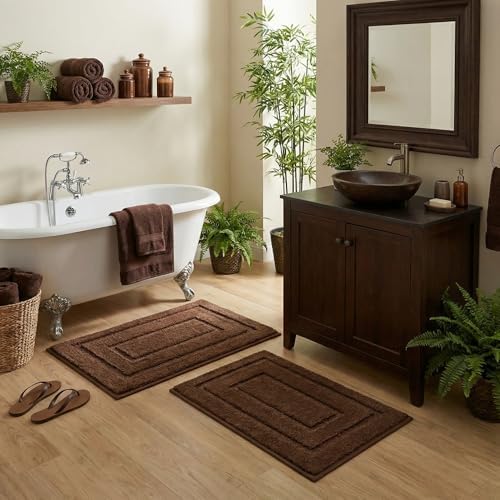 GRANNY SAYS Brown Bathroom Rugs Set 2 Piece, Soft Microfiber Bath Mats - Image 3