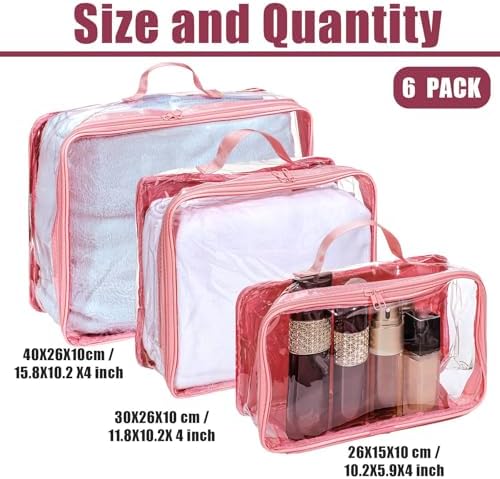 Hillban 6 Pcs Large Clear Packing Cubes - Image 2