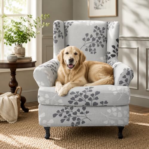 NILUOH Wingback Chair Covers 2-Piece, Armchair Slipcovers - Image 2