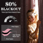 ASPMIZ Pink Blackout Curtains for Girls Bedroom Double Layer Curtains 52x84 - Image 2