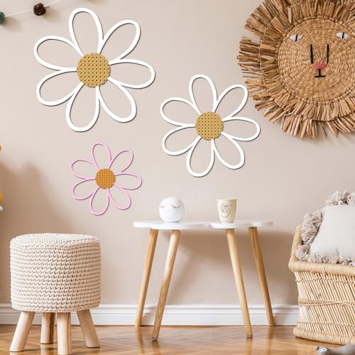 Thyle 6 Pcs Daisy Wall Decor Wooden Flower - Image 3