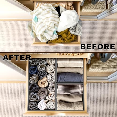 Simple Houseware Underwear Drawer Organizer, Dark Gray - Image 3