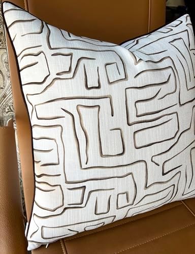 Abstract Line Art Print 20x20 Throw Pillow Cover - Image 3