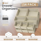 Reli. Drawer Organizers Clothes 14 Pack | Foldable Dresser Drawer Organizer - Image 2